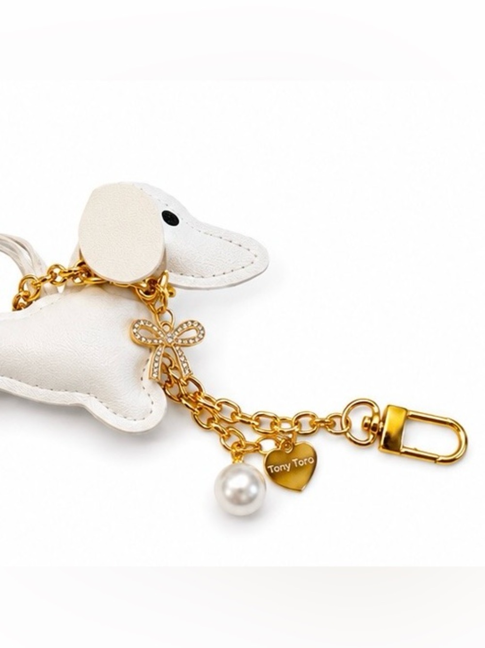 NWT White Leather Dachshund Bag Charm | 18K Gold Stainless
πΆπ€ - Picture 8 of 10
